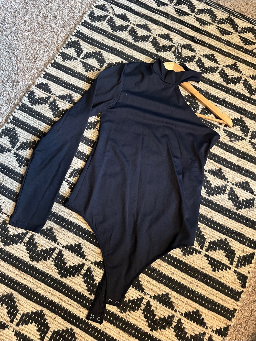 Abercrombie Black One-Shoulder Long Sleeve Bodysuit
